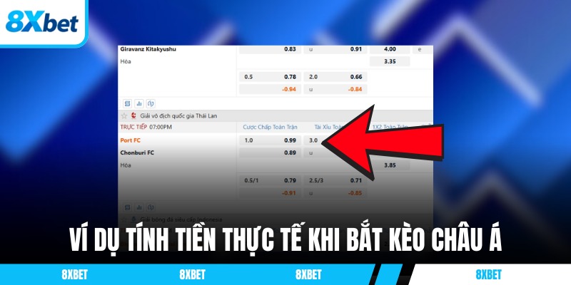 Ví dụ tính tiền thực tế khi bắt kèo châu